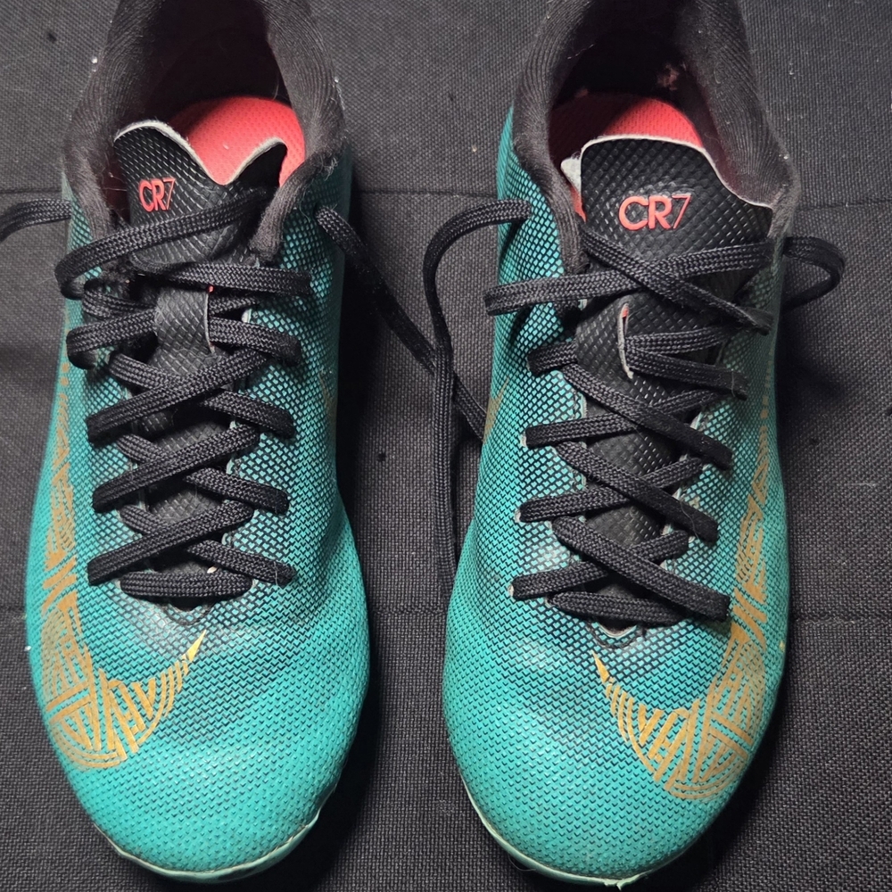 Mercurial CR7 Teal and Black Soccer Shoes